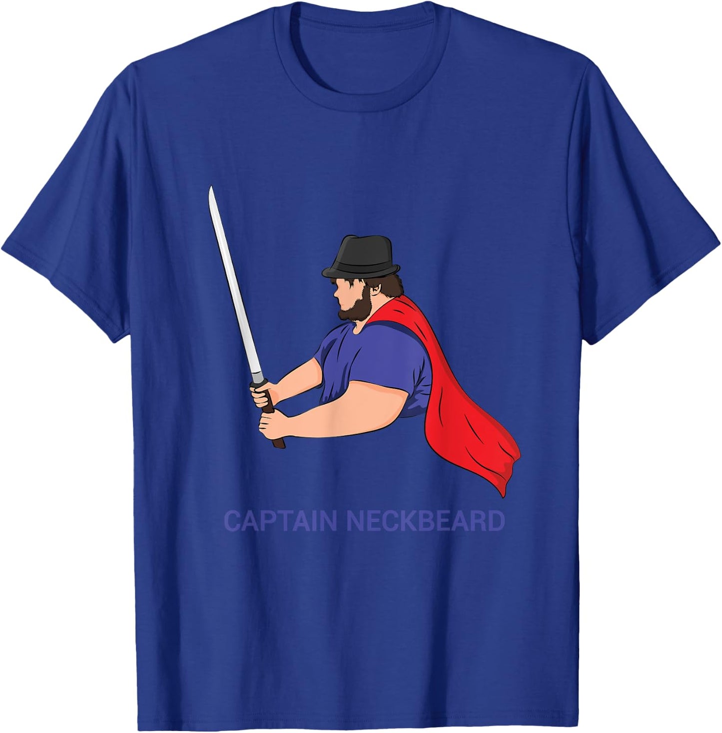 Captain Neckbeard Fedora M'lady Katana Waifu Dank Meme Sire T-Shirt - T-Shirt | Royal