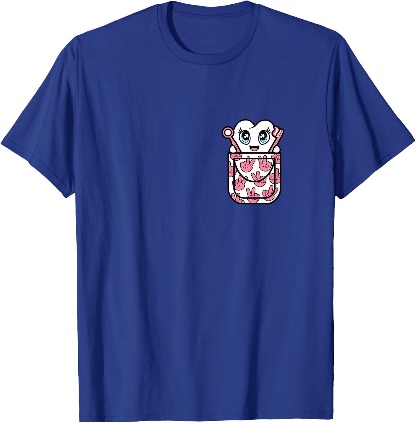 Funny Tooth Pocket Dental Hygienist Dentist Women Girls T-Shirt - T-Shirt | Royal