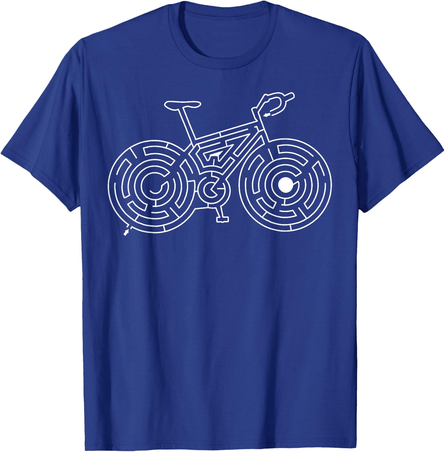 Race Bike Maze Shirt | Cute Puzzle Cycle Race Gift T-Shirt - T-Shirt | Royal