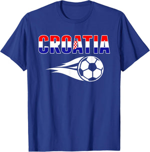 Croatia Soccer Fans Jersey - Croatian Flag Football Lovers T-Shirt - T-Shirt | Royal
