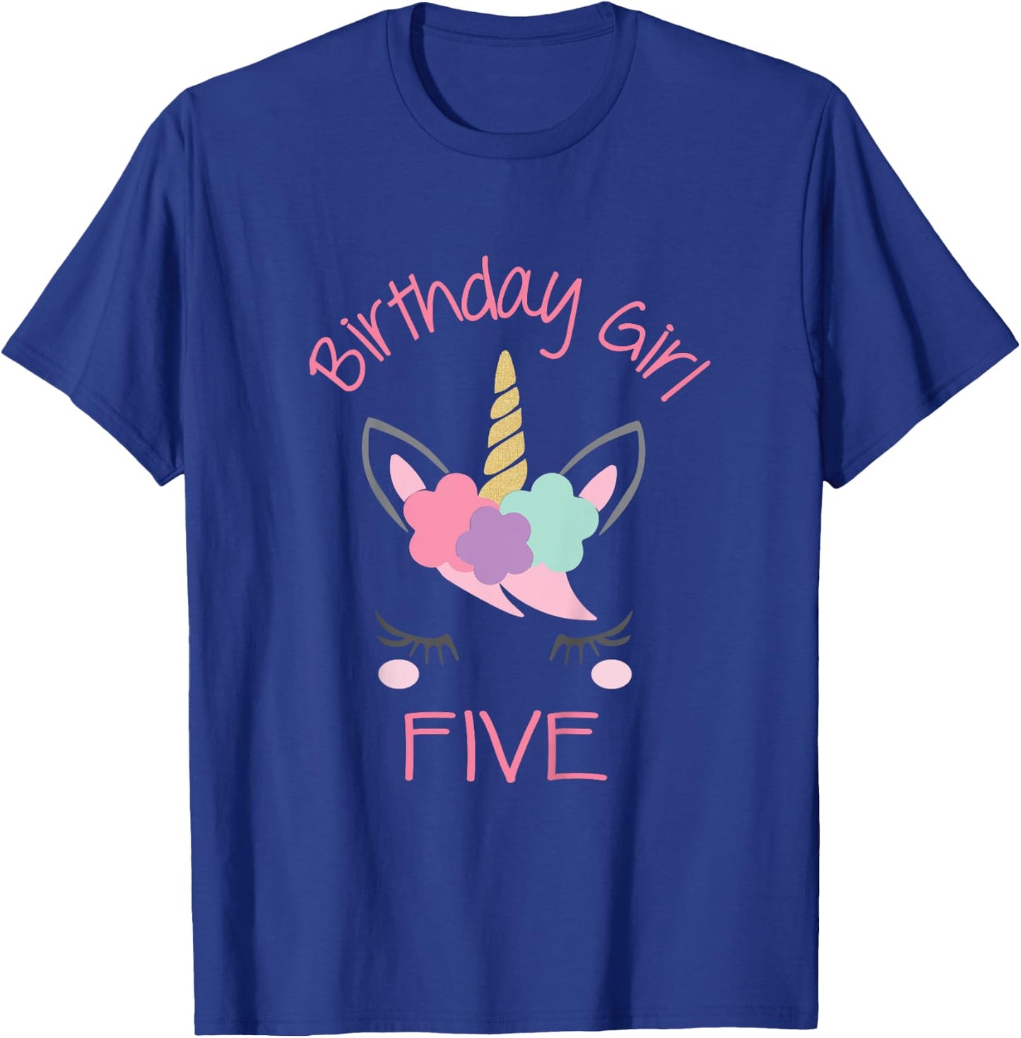 5th Birthday Unicorn Outfit, 5th Birthday Girl Shirt T-Shirt - T-Shirt | Royal