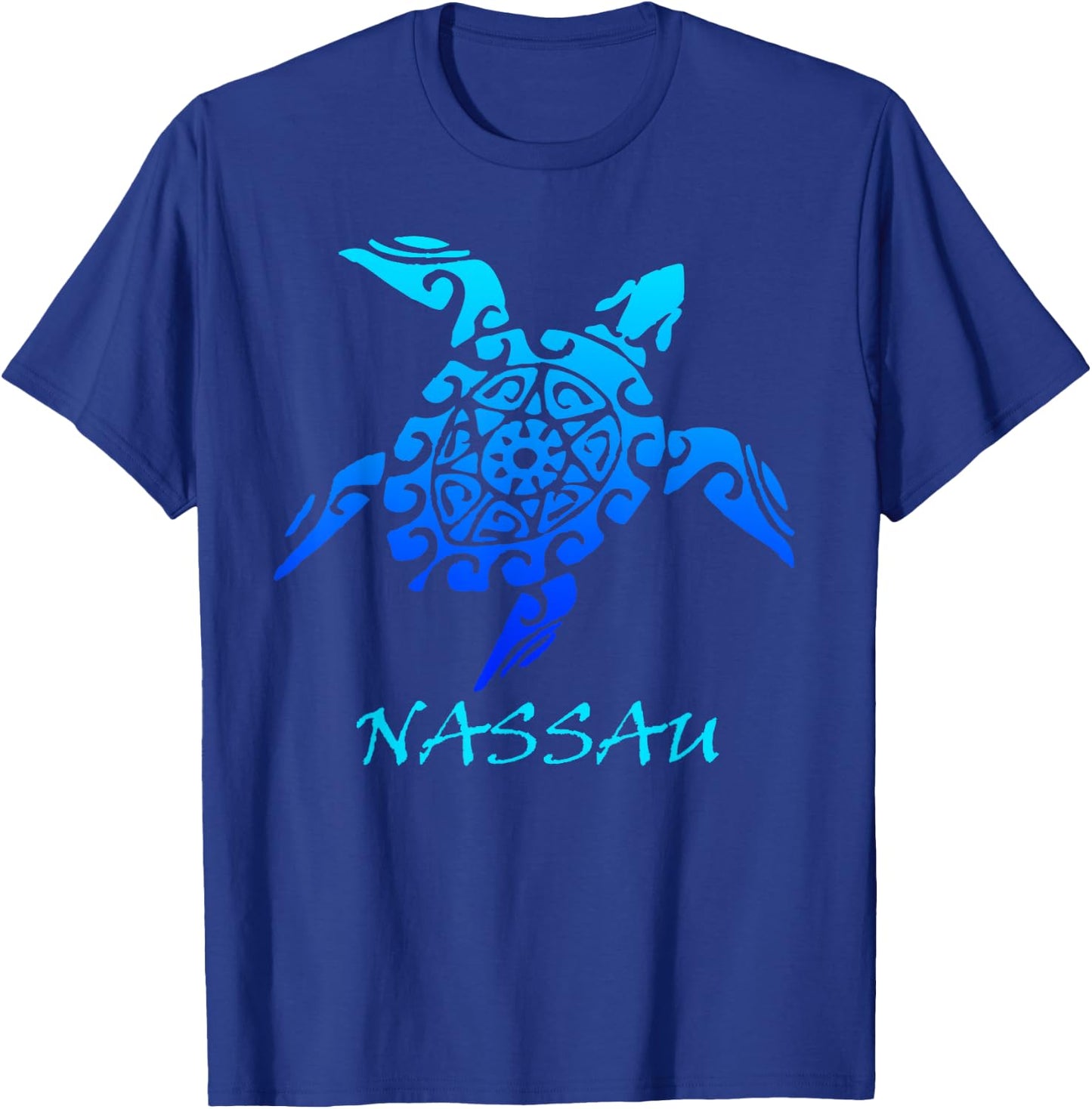 Nassau Bahamas Vintage Retro Tribal Sea Turtle Vacation T-Shirt - T-Shirt | Royal