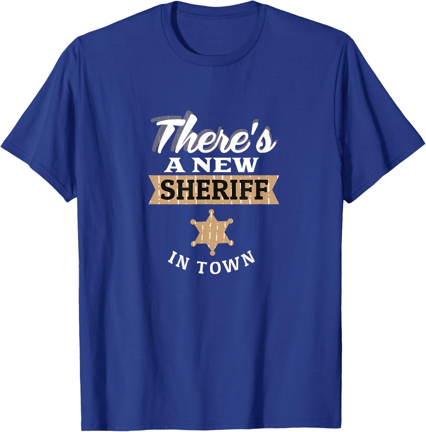 Kids New Sheriff in Town Funny Deputy Cowboy Costume T-Shirt - T-Shirt | Royal