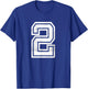 Distressed Number #2 Sport White Varsity Number T-Shirt - T-Shirt | Royal