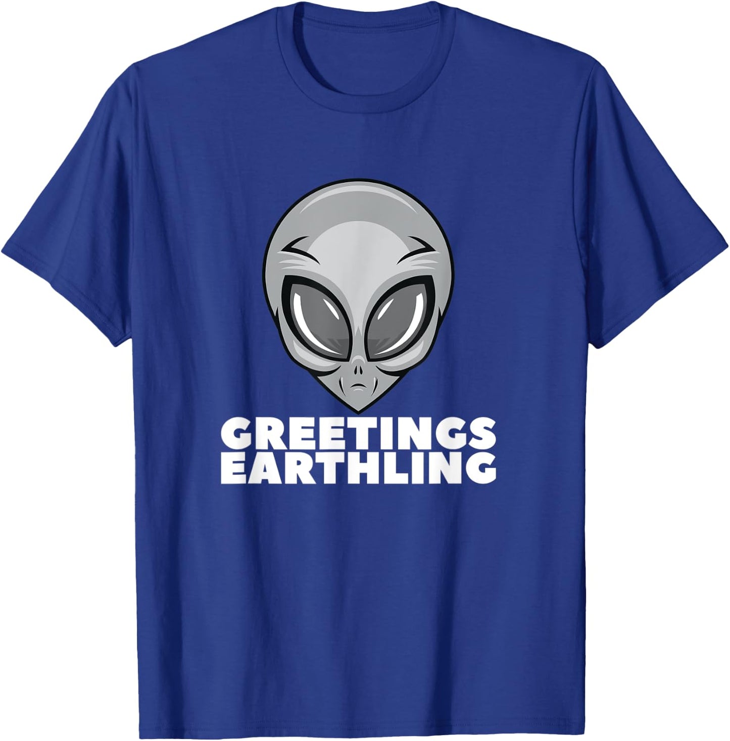 Greetings Earthling Funny Alien Women Teens T-Shirt - T-Shirt | Royal