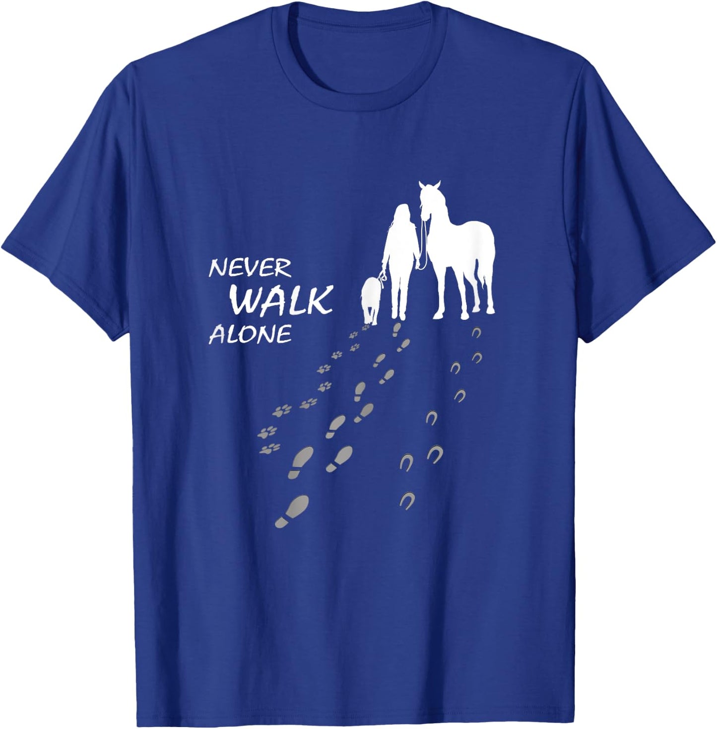 Dog horse - never walk alone - horse fan dog lover Girls Kids T-Shirt - T-Shirt | Royal