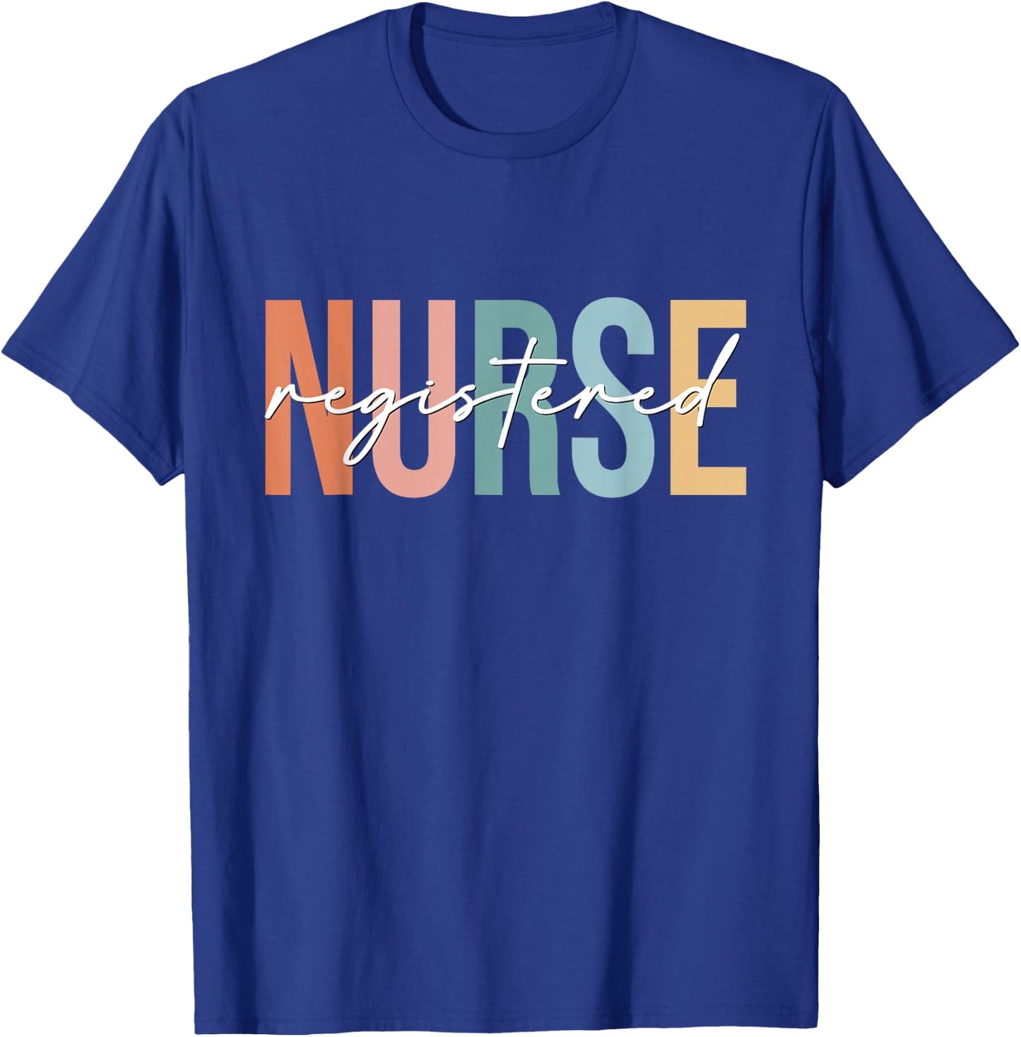 Boho Retro Vintage Registered Nurse Stethoscope Nursing T-Shirt - T-Shirt | Royal