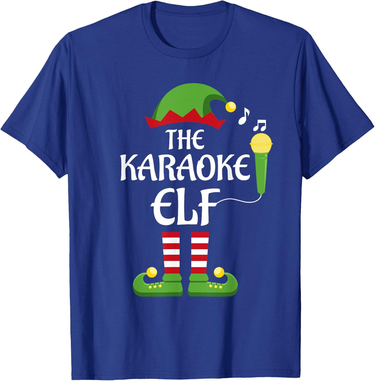 Karaoke Elf Family Matching Group Christmas Singing T-Shirt - T-Shirt | Royal