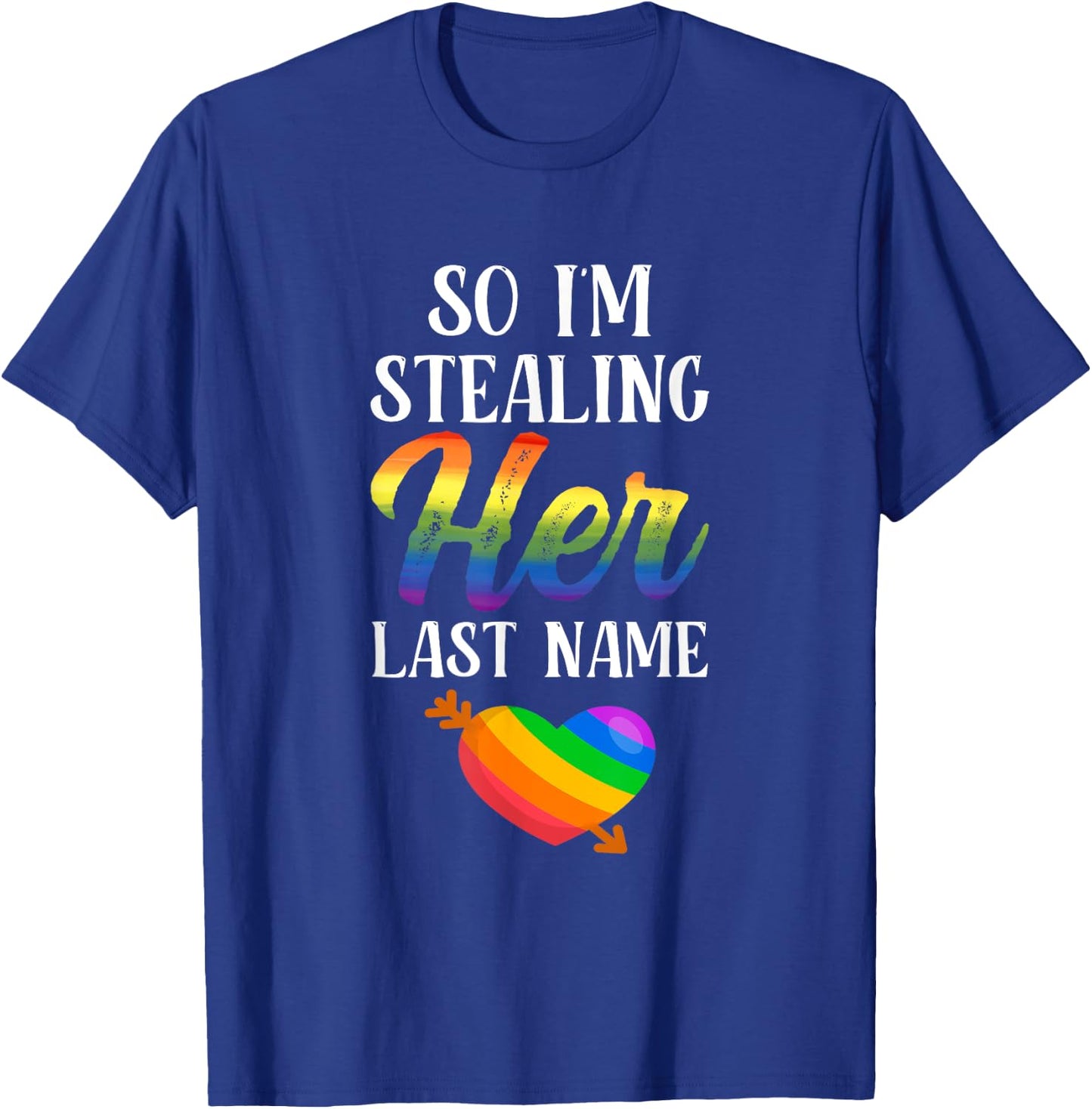 LGBTQ Pride Matching Couple Rainbow Bi Engagement Wedding T-Shirt - T-Shirt | Royal