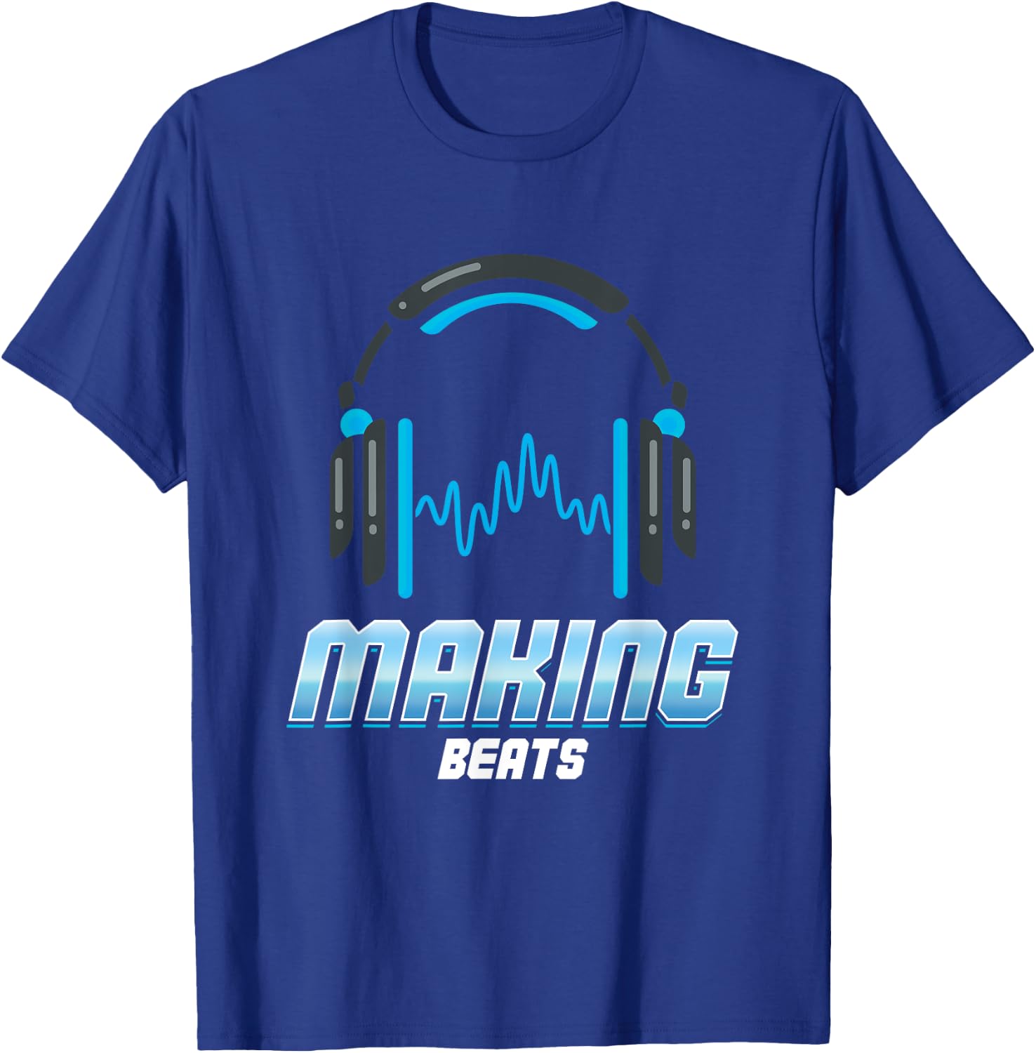 Making Beats Headphones | Music DJ | Dancing Beats T-Shirt - T-Shirt | Royal