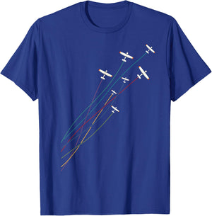Pilot Vintage Flying Airplanes Aeroplane Pilot Birthday T-Shirt - T-Shirt | Royal