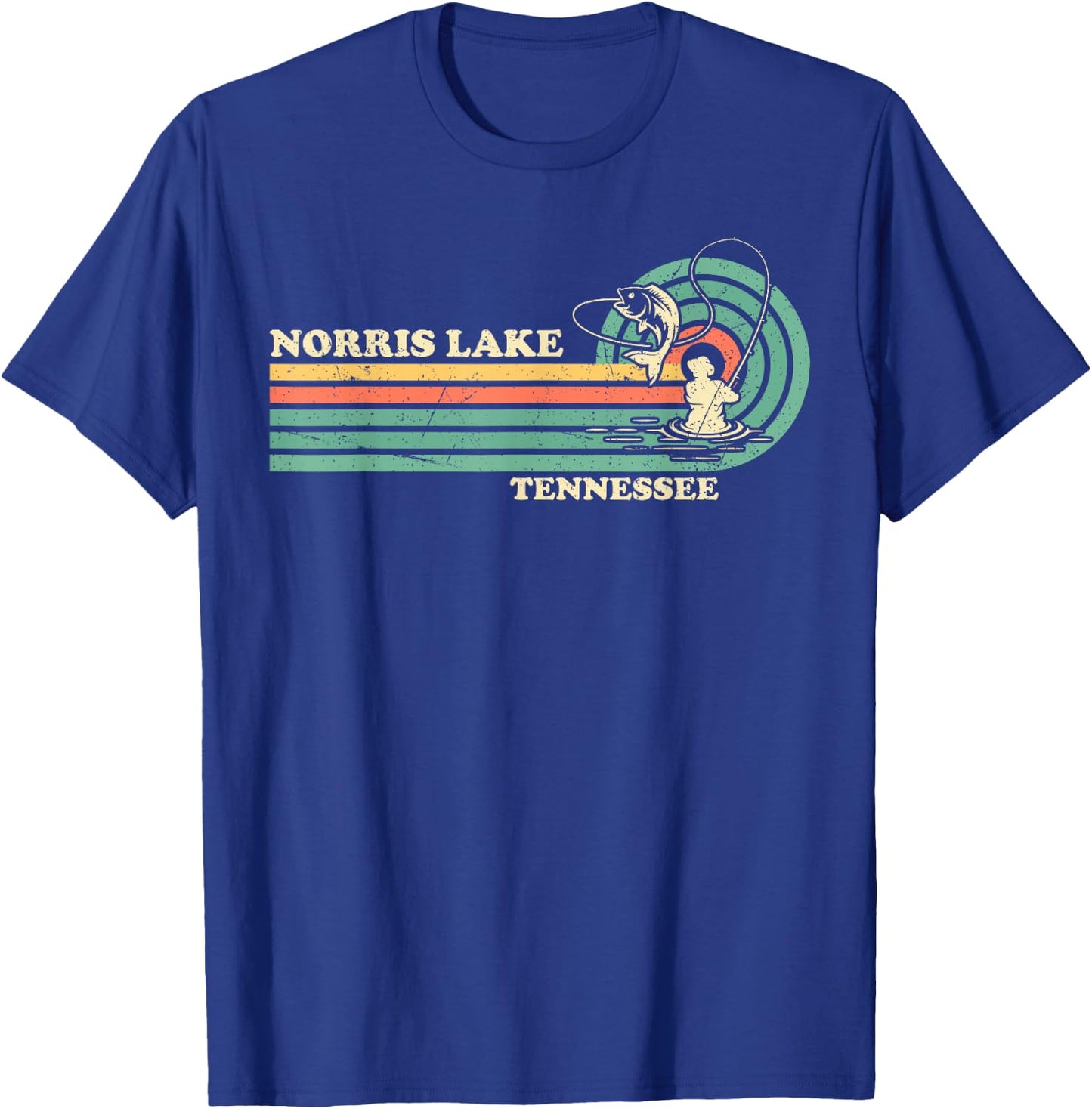 Vintage Retro Summer Fishing Tennessee Norris Lake T-Shirt - T-Shirt | Royal
