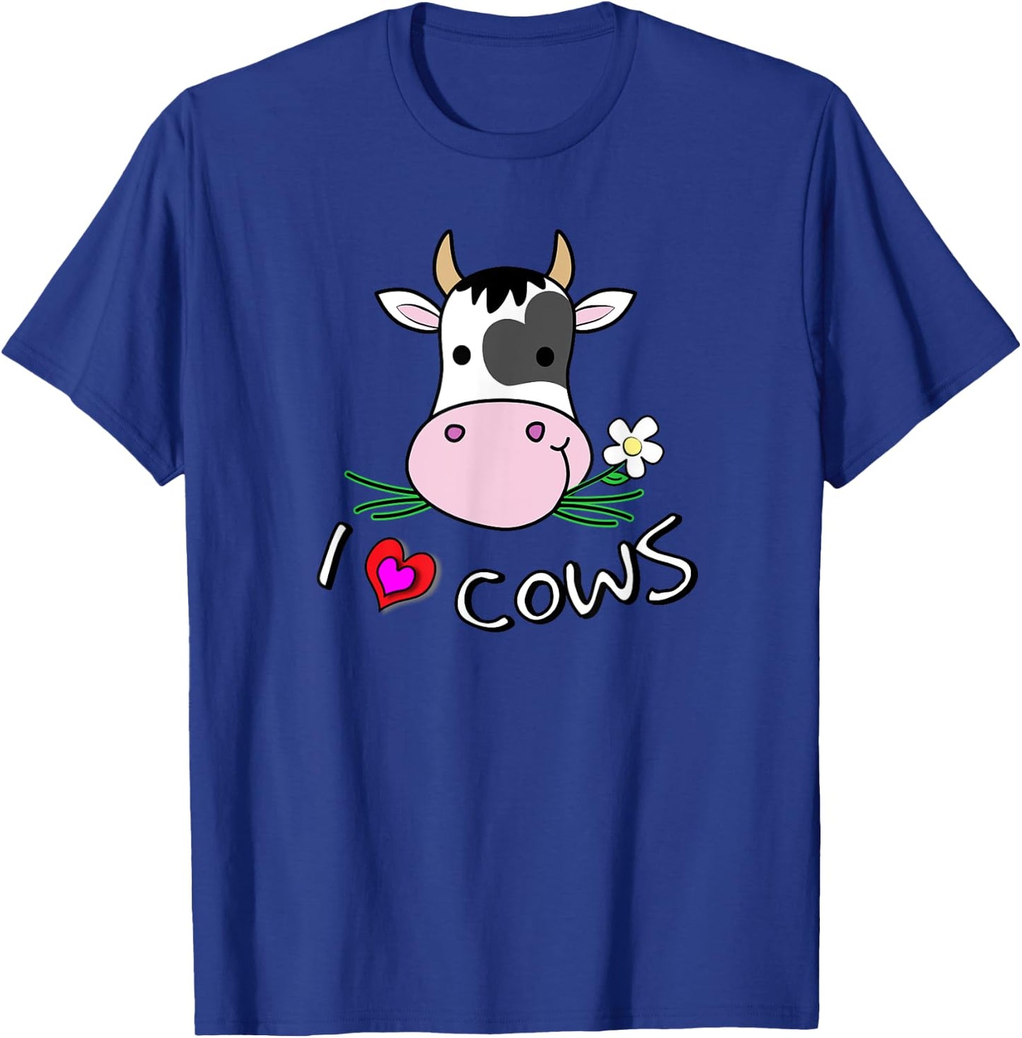 I Love Cows for Farm Animal and Cow Lovers T-Shirt - T-Shirt | Royal