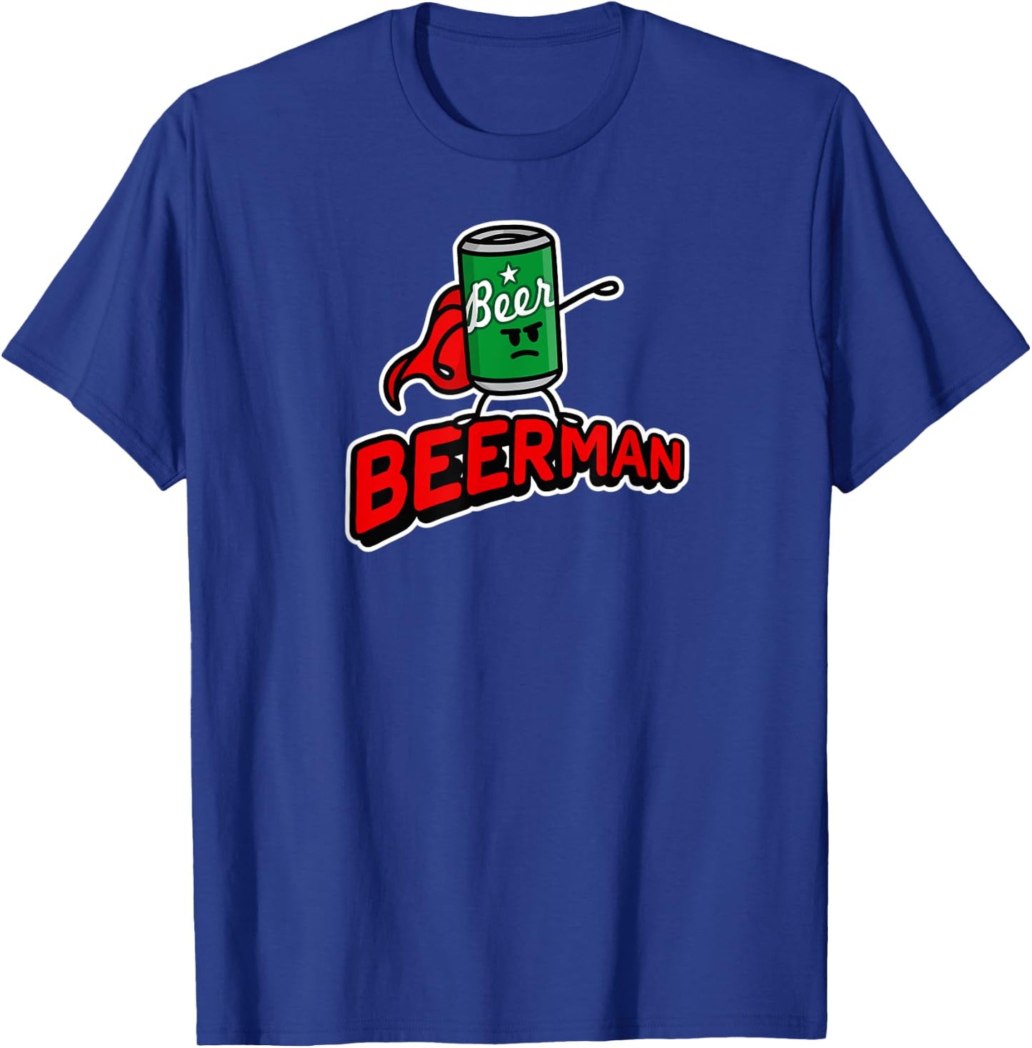 Beer man funny superhero pun funny beer husband, dad T-Shirt - T-Shirt | Royal