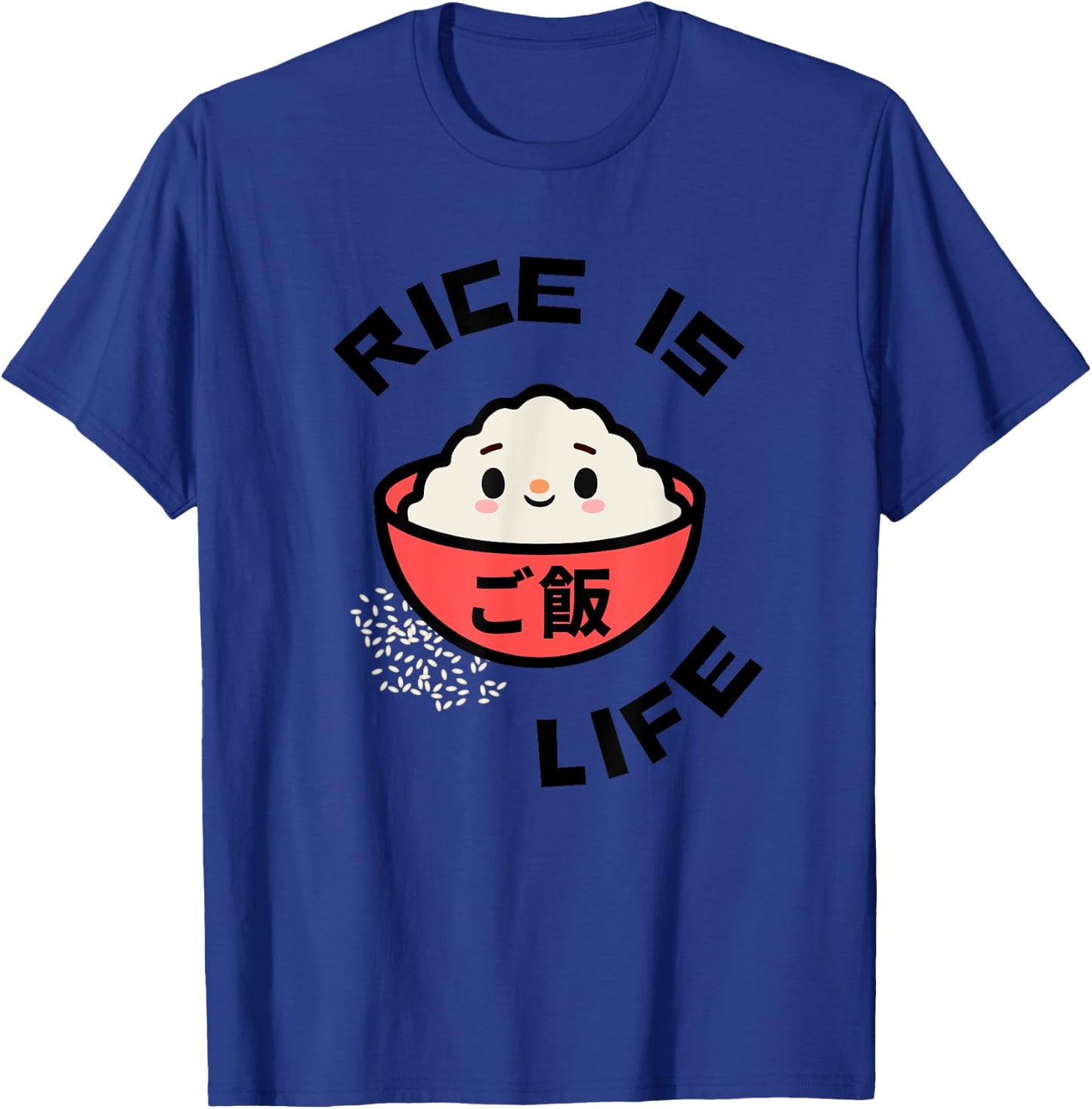Rice is Life Red Rice Bowl Asian Food Gohan Rice T-Shirt - T-Shirt | Royal