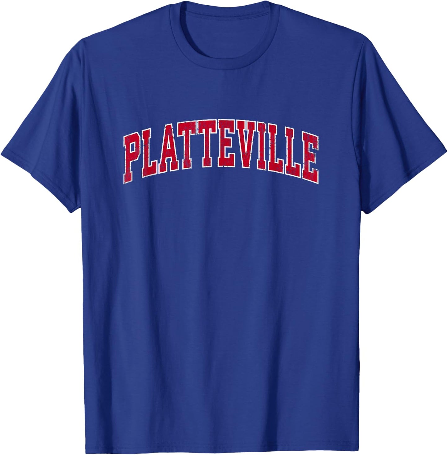Platteville Wisconsin WI Vintage Sports Design Red Design T-Shirt - T-Shirt | Royal