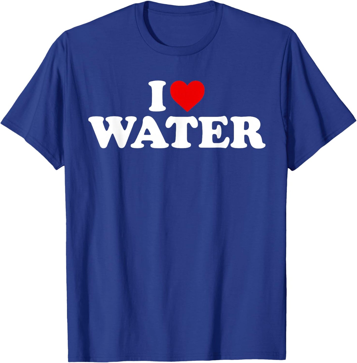 I Love Water - Heart T-Shirt - T-Shirt | Royal