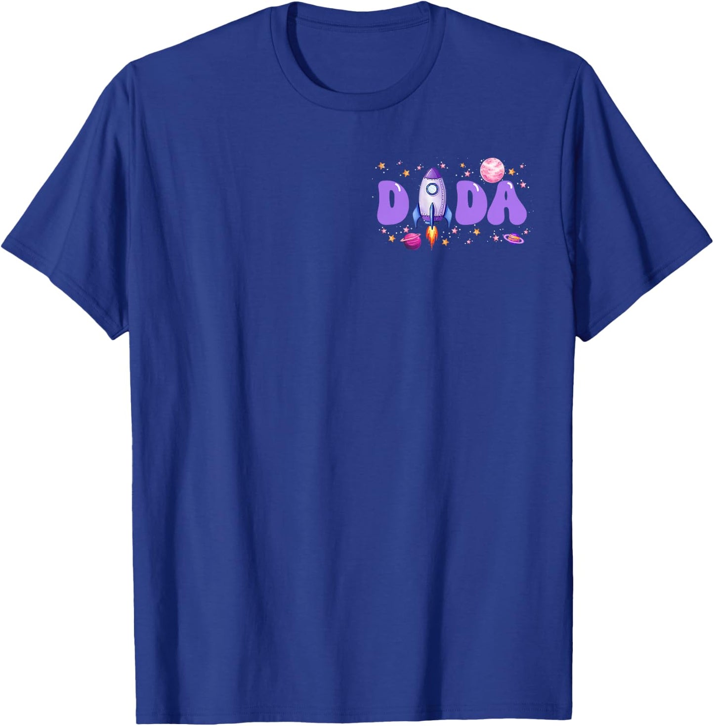 Two The Moon Dada of The Birthday Girl Astronaut Family T-Shirt - T-Shirt | Royal