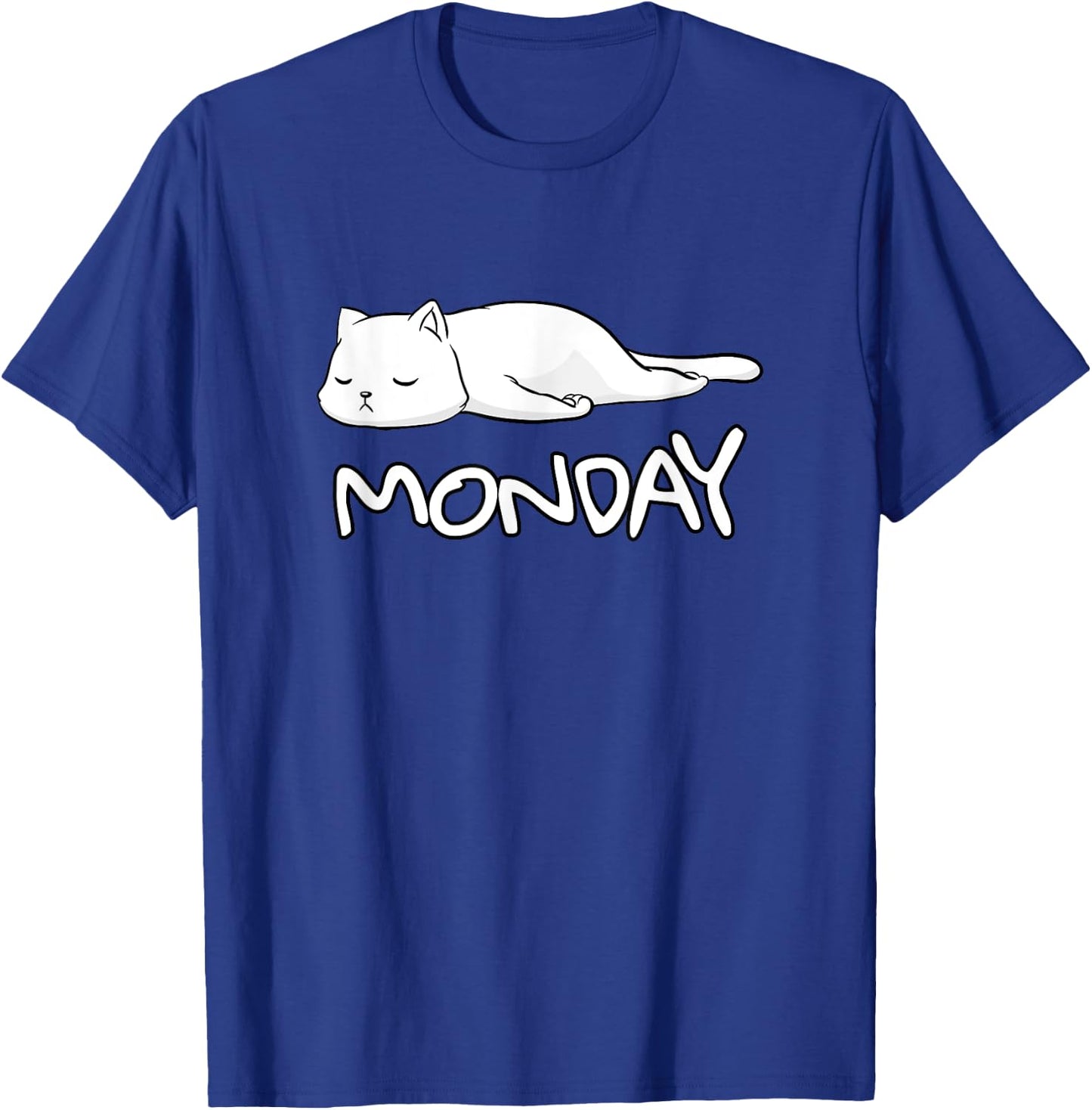 Funny Hate Monday Shirt Cat sleep Monday haters loafer Men Women Girls Kids T-Shirt - T-Shirt | Royal