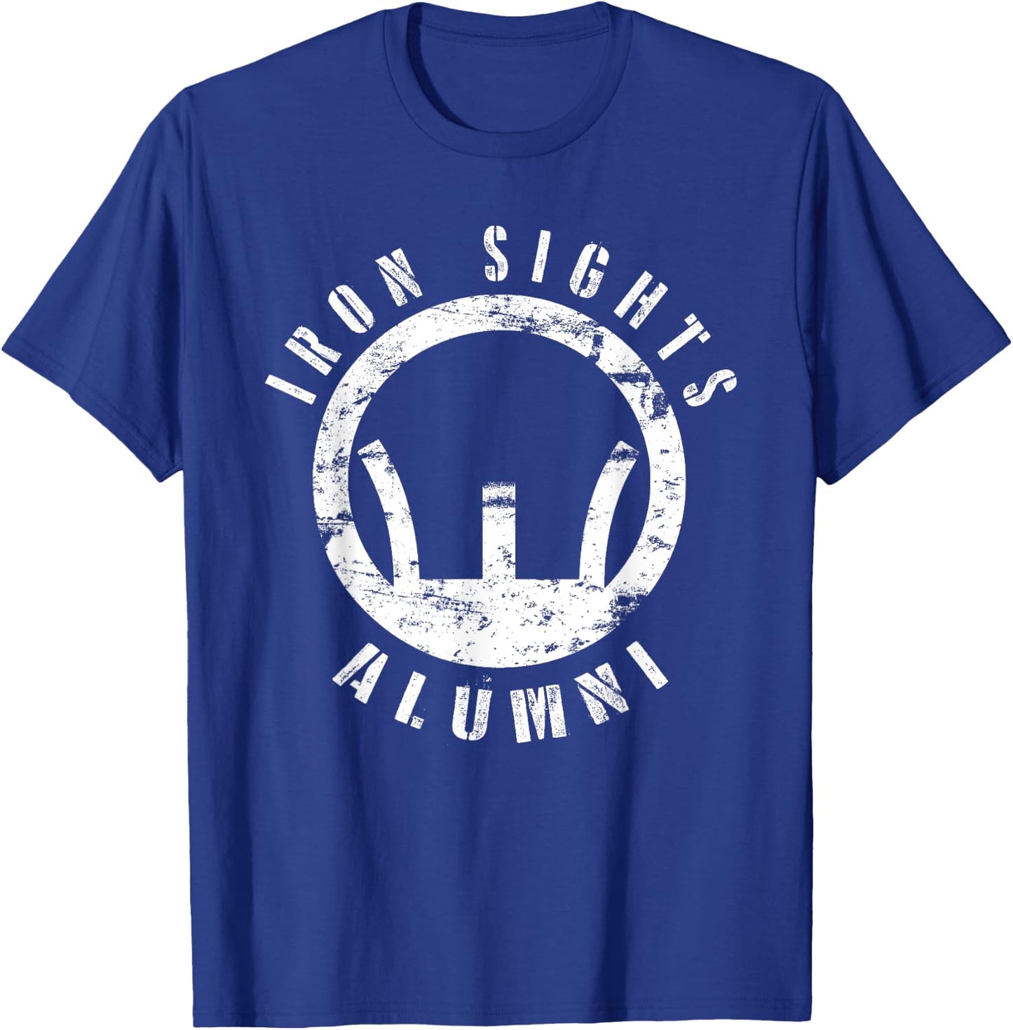 Iron Sights Alumni Boot Camp Shooting Marksmanship Veteran T-Shirt - T-Shirt | Royal