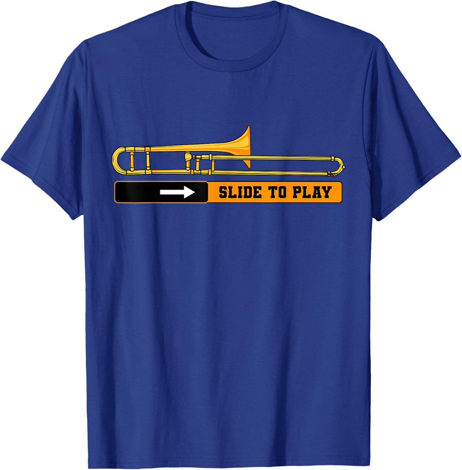 Trombone Mucisian Trombonist Jazz Music Brass Instrument T-Shirt - T-Shirt | Royal
