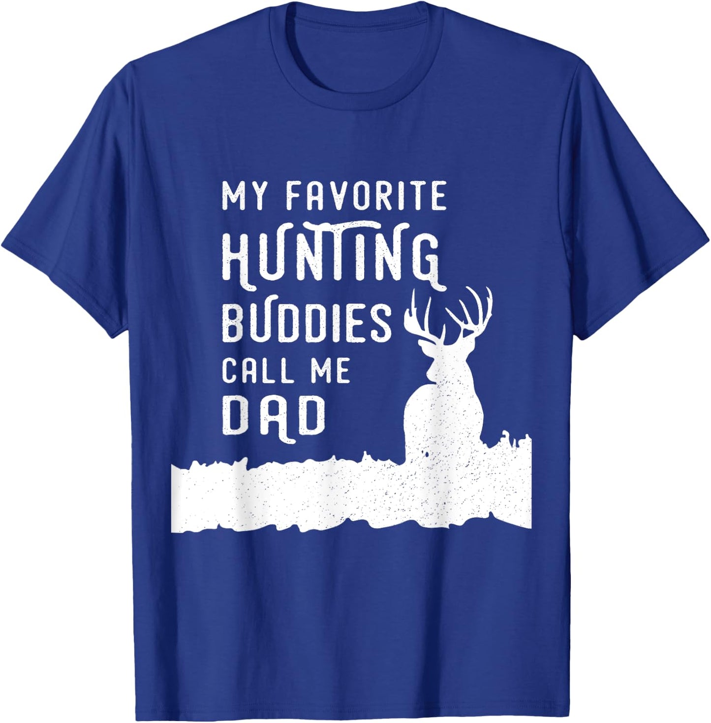 Hunter Dad Hunts Deer With Kids Sons Daughter Gift From Kids T-Shirt - T-Shirt | Royal