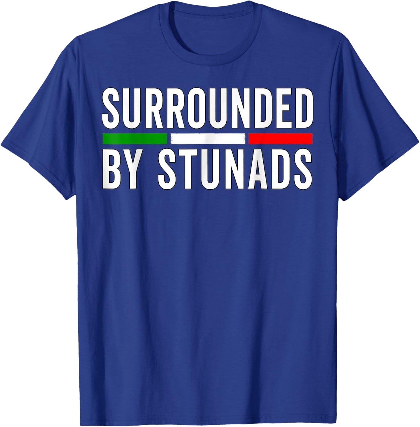 Funny Italian Sayings Surrounded By Stunads Italy flag T-Shirt - T-Shirt | Royal