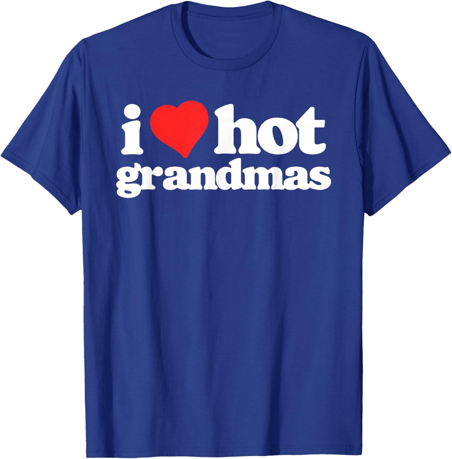 I Love Hot Grandmas Funny 80s Vintage Minimalist Heart T-Shirt - T-Shirt | Royal