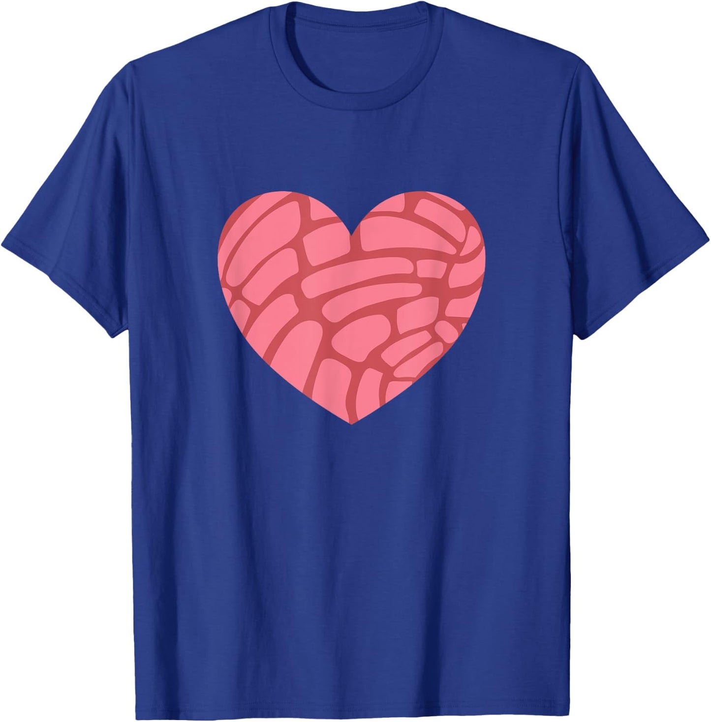 Concha Mexican Sweet Bun Heart T-Shirt - T-Shirt | Royal