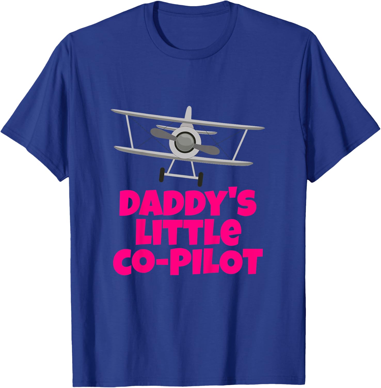 Kids Daddy's Little Co-Pilot Airplane Kids T-Shirt - T-Shirt | Royal