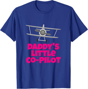 Kids Daddy's Little Co-Pilot Airplane Kids T-Shirt - T-Shirt | Royal