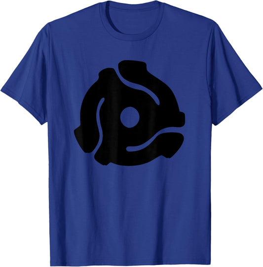 DJ 45 RPM Adapter Vintage Style Turntable Record Disc Jockey T-Shirt - T-Shirt | Royal