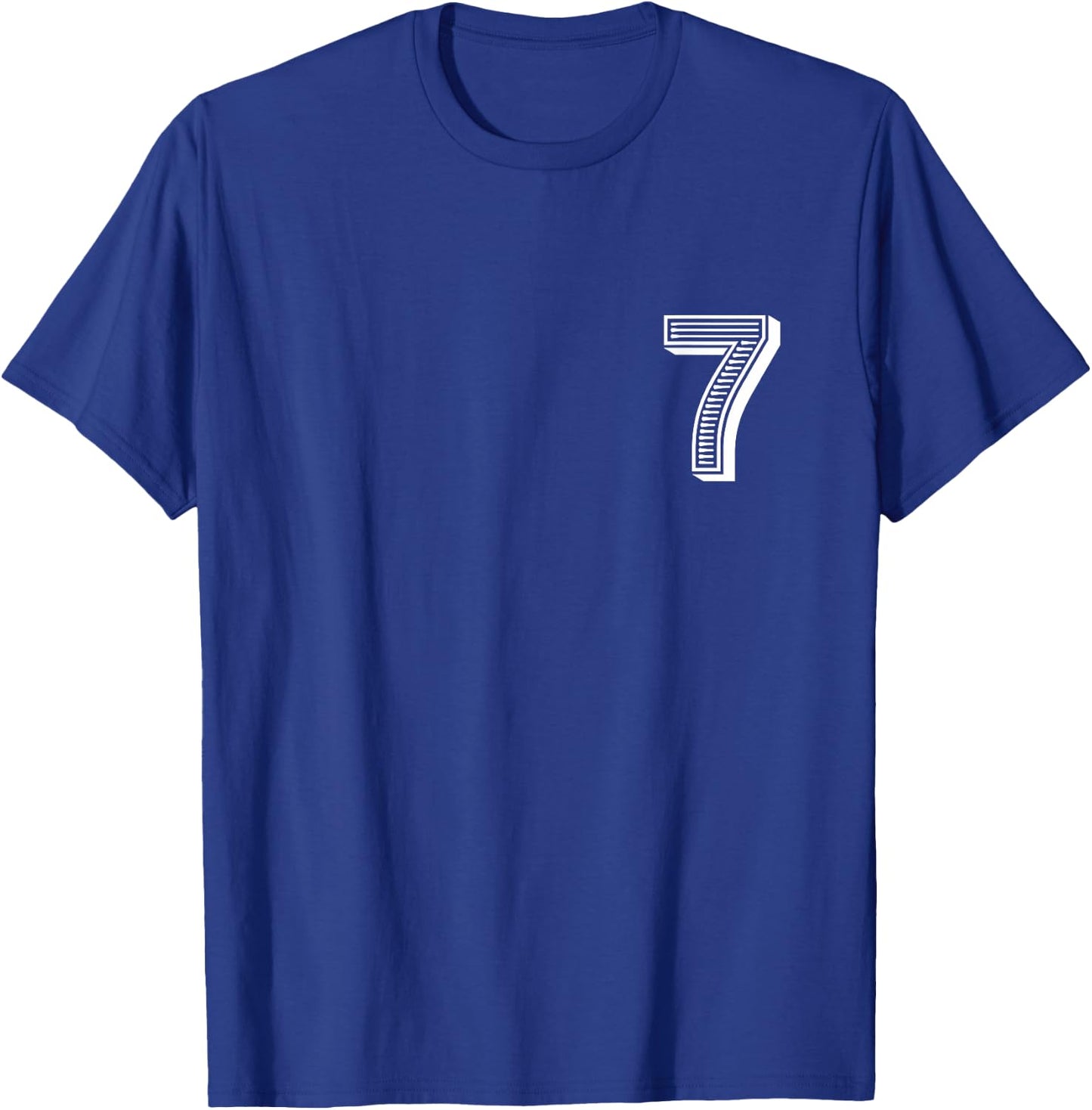 Number Seven #7 Sports Team Uniform Birthday Anniversary T-Shirt - T-Shirt | Royal