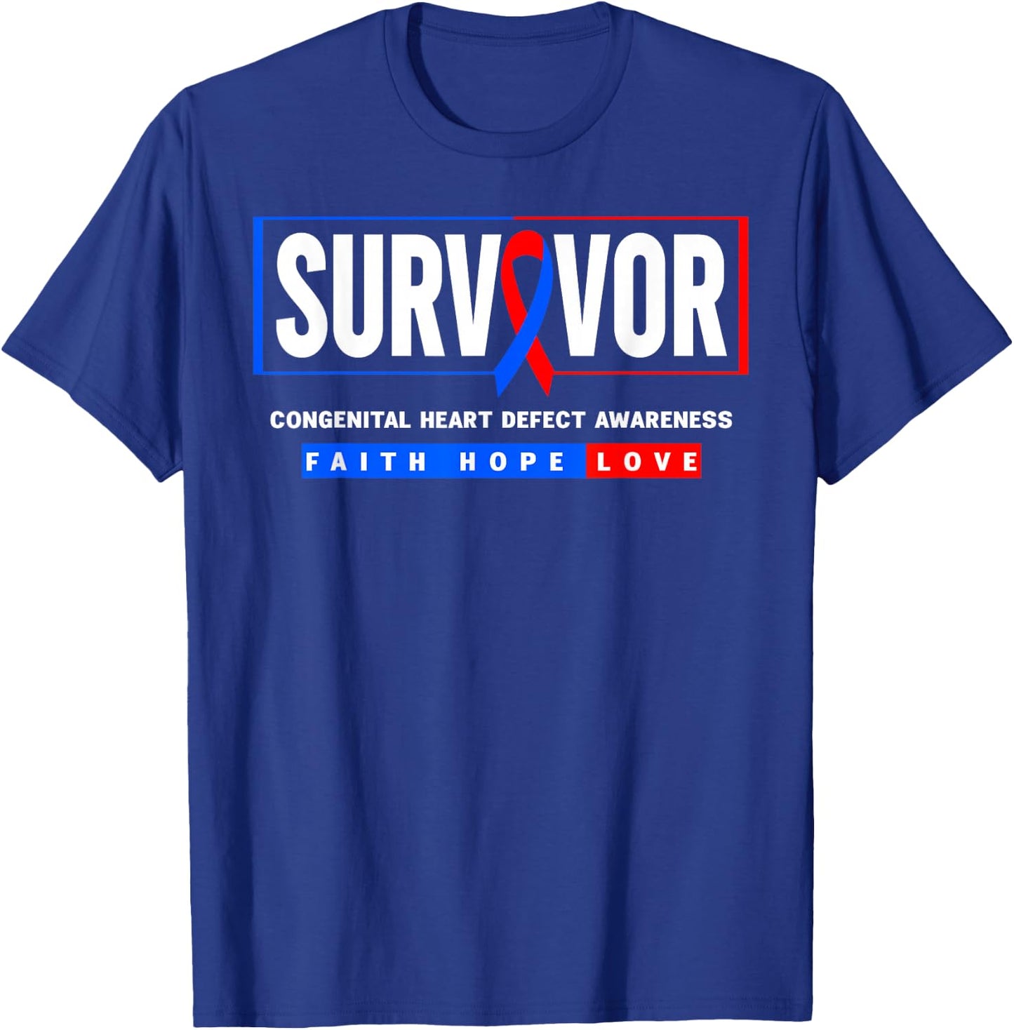 CHD Survivor Shirt - CHD Congenital Heart Defect Awareness T-Shirt - T-Shirt | Royal