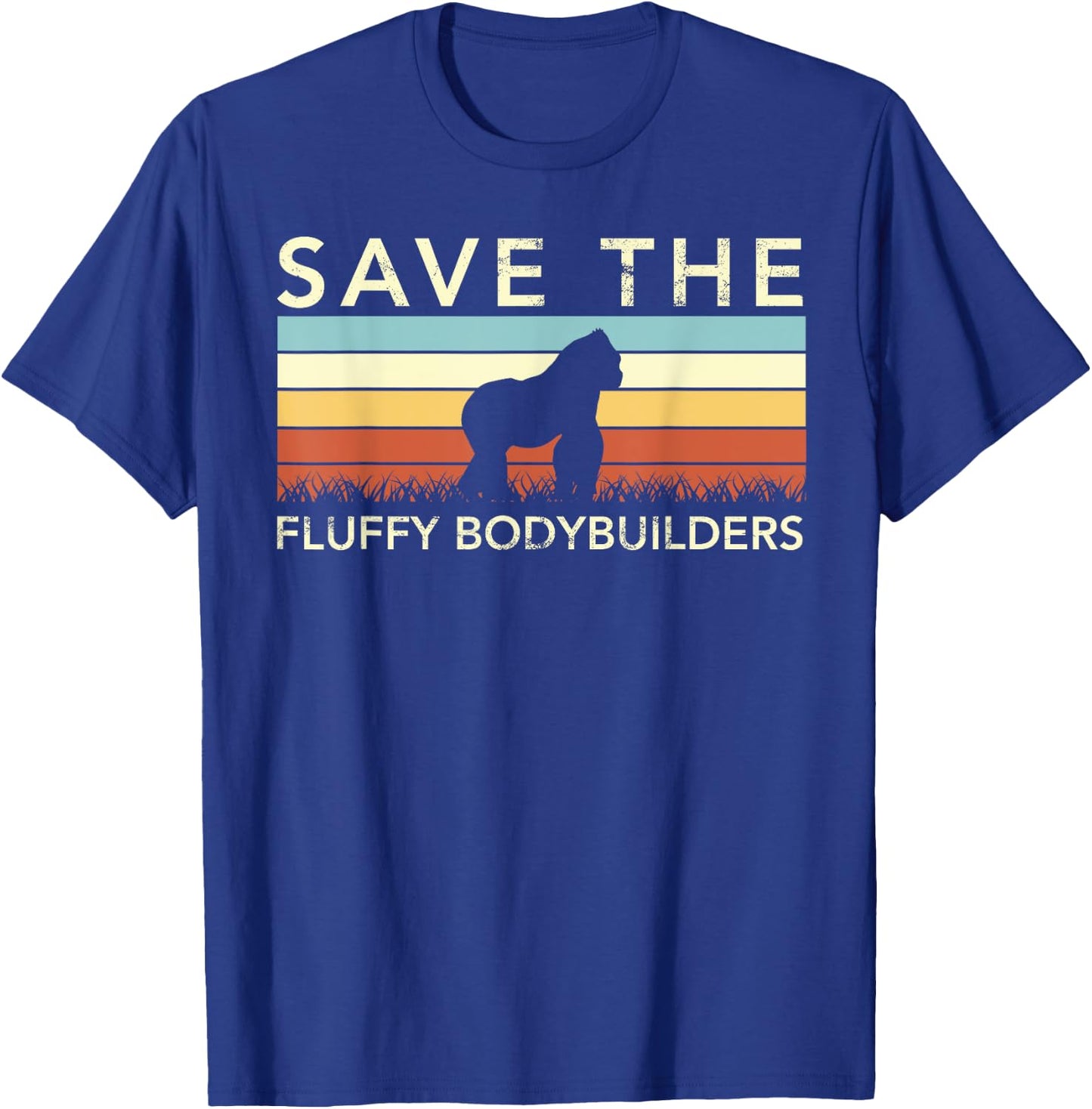 Retro Save The Gorillas Silverback T-Shirt - T-Shirt | Royal