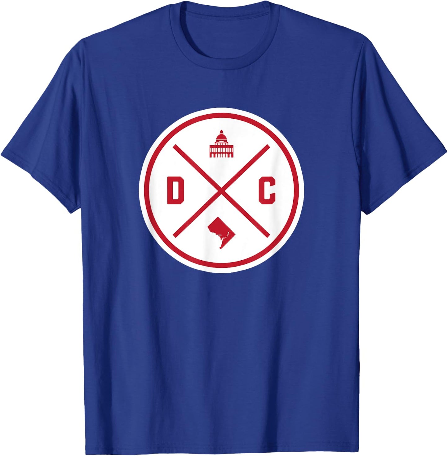 Classic Washington DC Circle Patch Red Design T-Shirt - T-Shirt | Royal