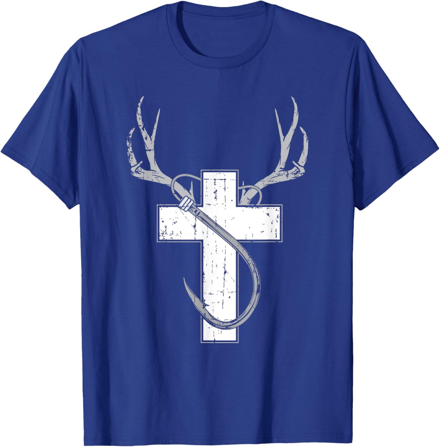 Cool Religious Hunter Outdoor Fishermen Adventure Funny Christian Hunting Fishing Lover Gift T-Shirt - T-Shirt | Royal