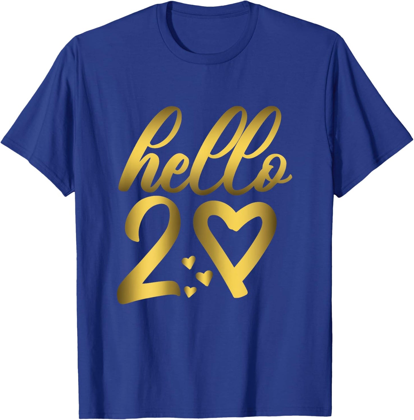 20th Birthday Cute Hello 20 Twenty Years Old T-Shirt - T-Shirt | Royal