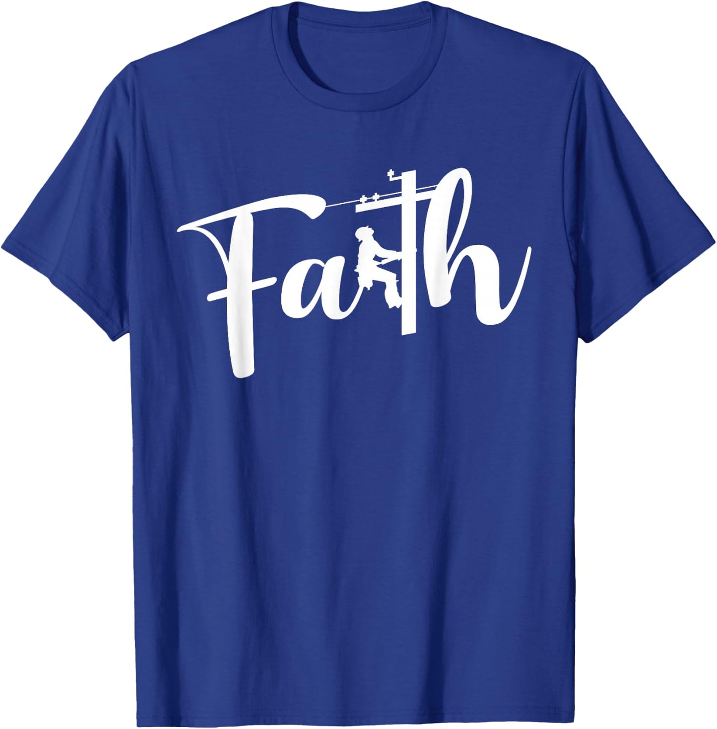 Electrical Lineman Faith Jesus Bible T-Shirt - T-Shirt | Royal