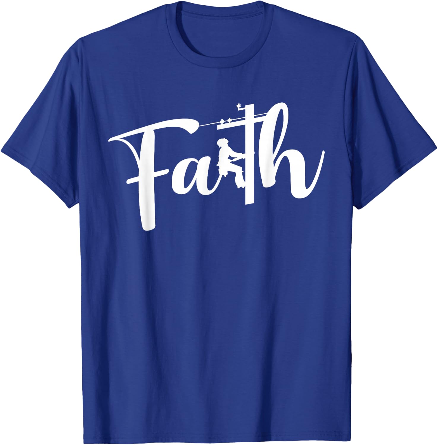 Electrical Lineman Faith Jesus Bible T-Shirt - T-Shirt | Royal
