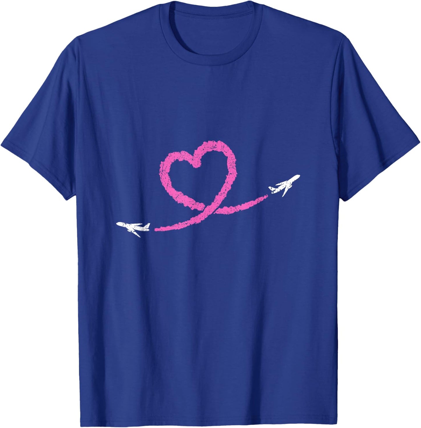 Valentine's Day Heart I Love Planes Flying Planes T-Shirt - T-Shirt | Royal