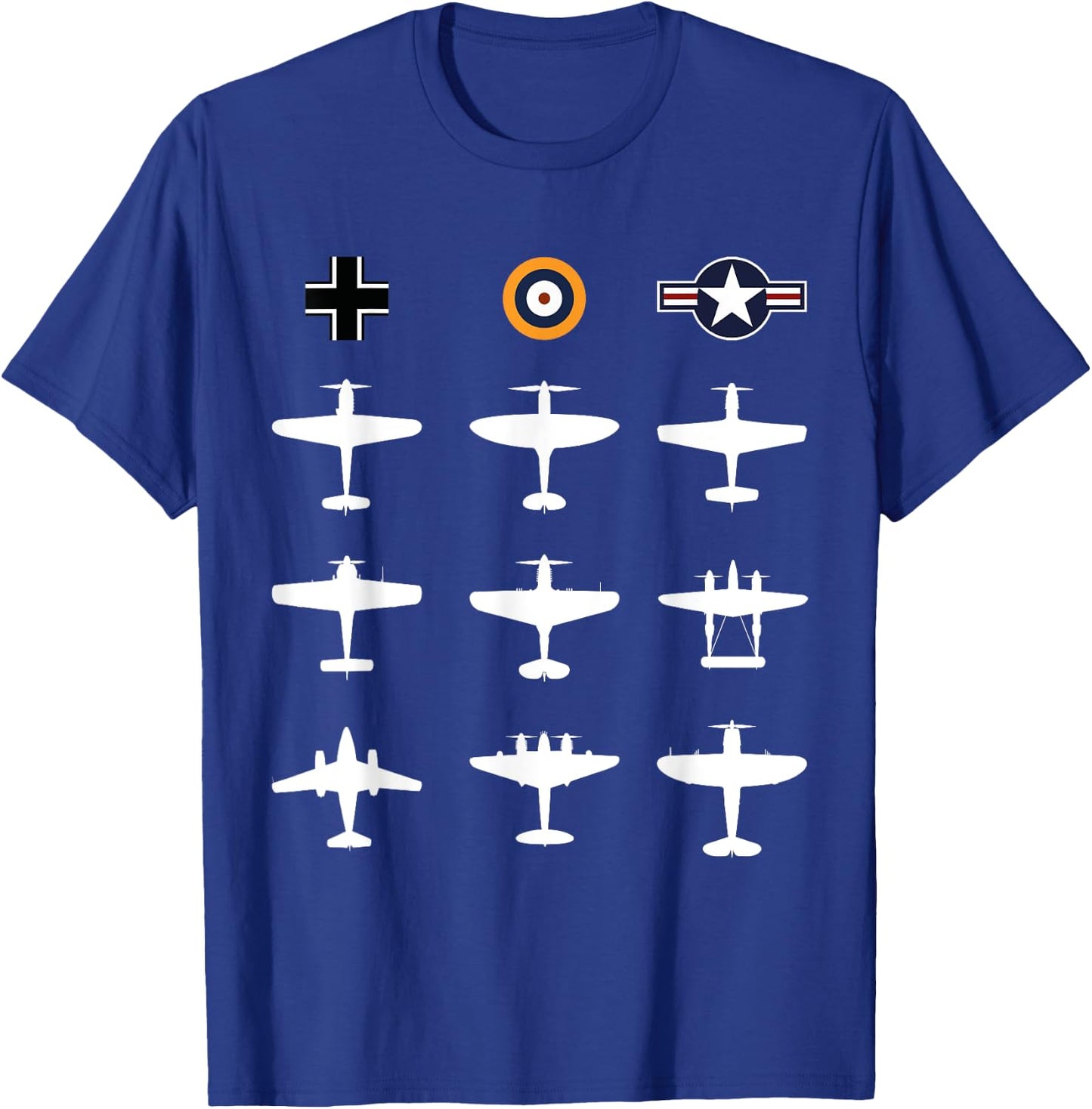 WW2 Warbird GATHERING Messerschmitt Mustang Spitfire Gift T-Shirt - T-Shirt | Royal
