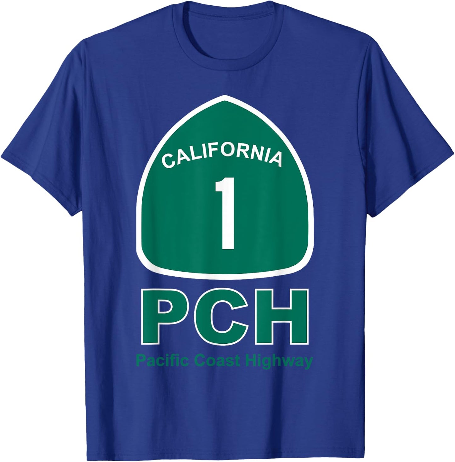 PCH - Pacific Coast Highway No 1 - USA - Biker T-Shirt - T-Shirt | Royal
