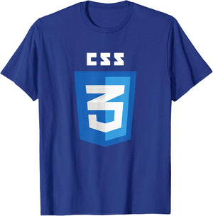 White CSS3 Text Word Official Logo T-Shirt - T-Shirt | Royal