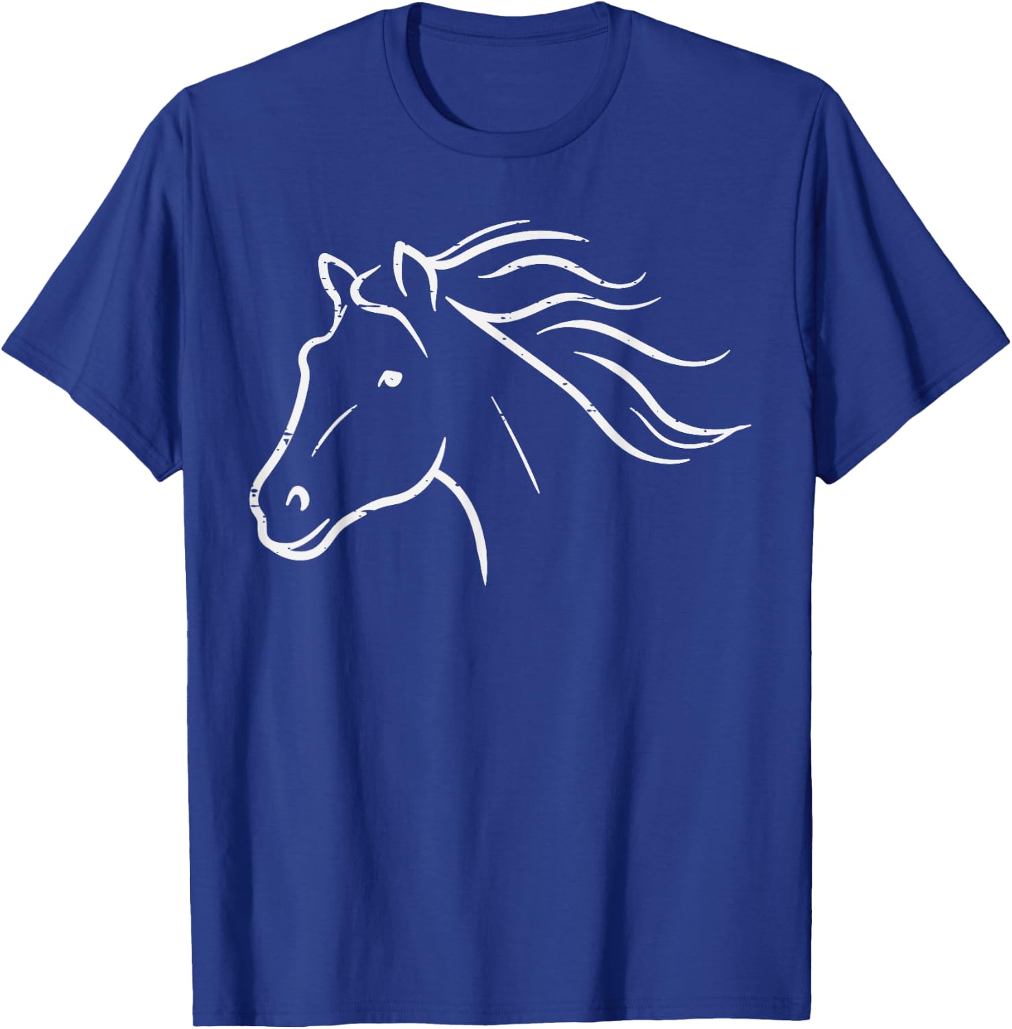 Minimal Horse Head Animal Riding Equestrian Men Women Kids T-Shirt - T-Shirt | Royal