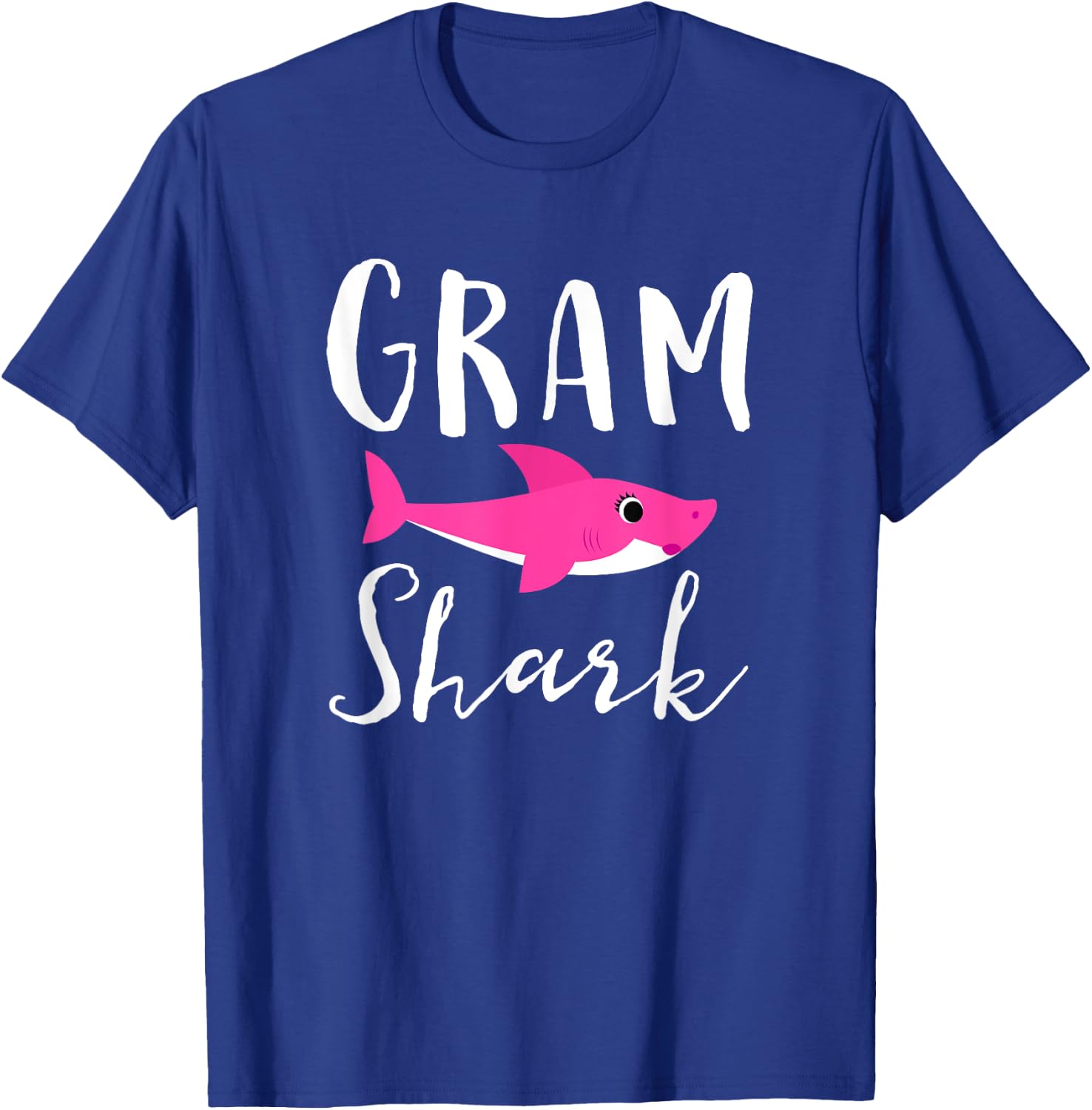 Gram Shark Grandma Grandmother Pink Shark Graphic T-Shirt - T-Shirt | Royal