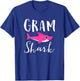 Gram Shark Grandma Grandmother Pink Shark Graphic T-Shirt - T-Shirt | Royal