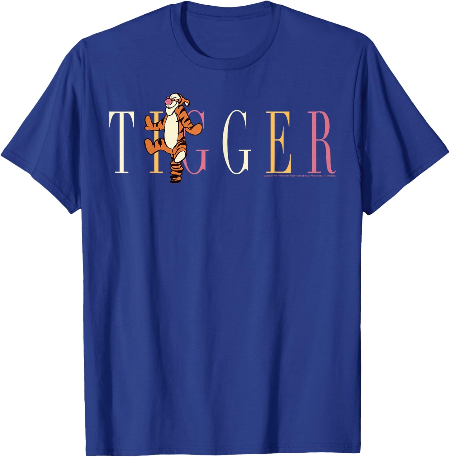 Disney Winnie The Pooh Tigger Simple Text T-Shirt - T-Shirt | Royal