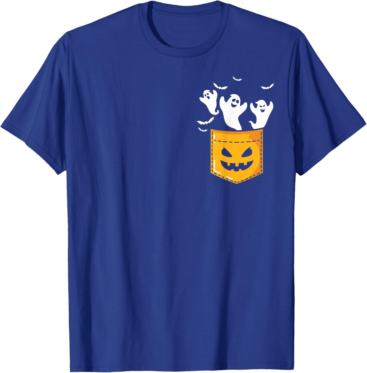 Halloween Pocket Ghosts Peeking Funny T-Shirt - T-Shirt | Royal