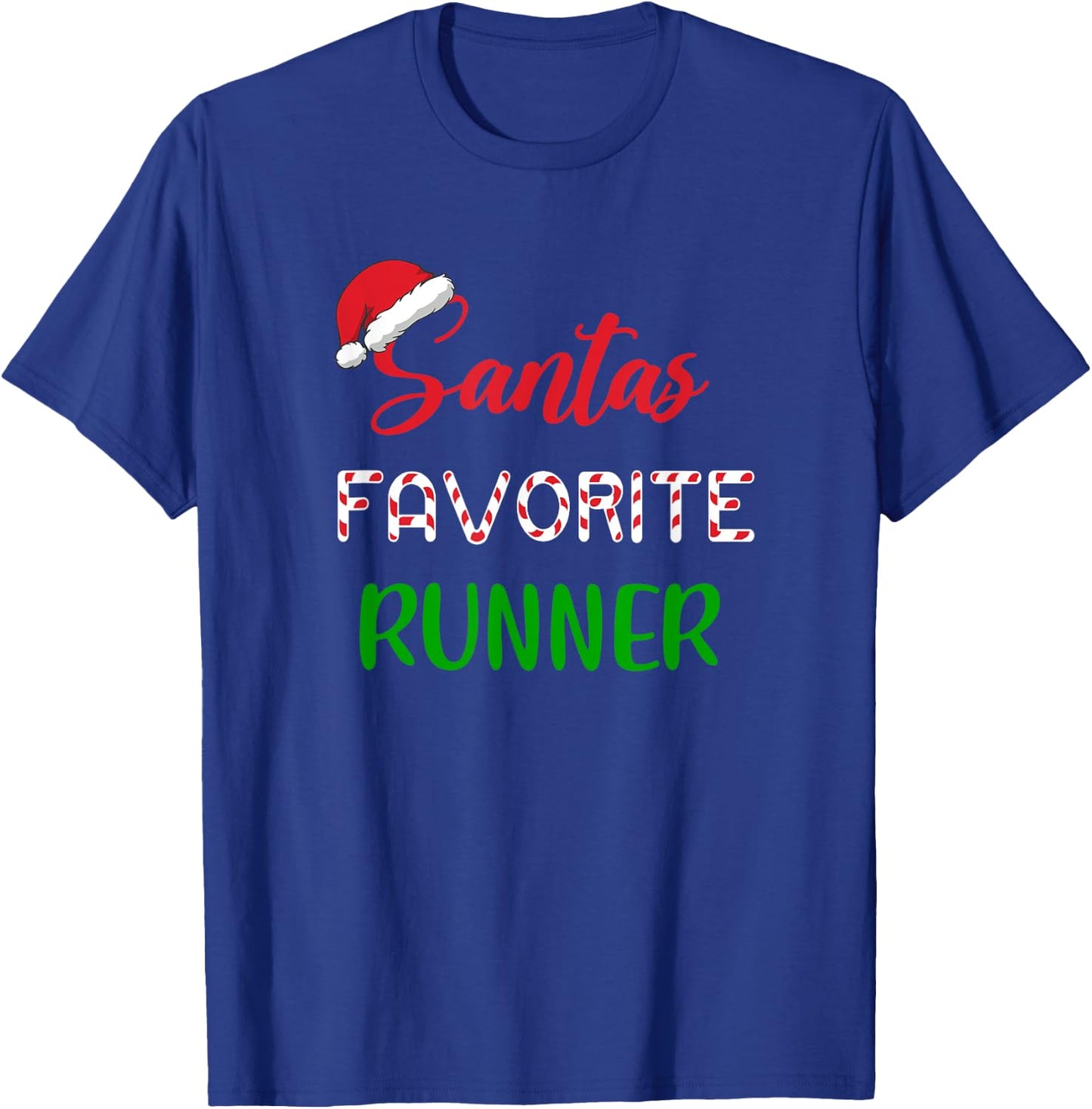 Santa's Favorite Runner Christmas Cross Country T-Shirt - T-Shirt | Royal